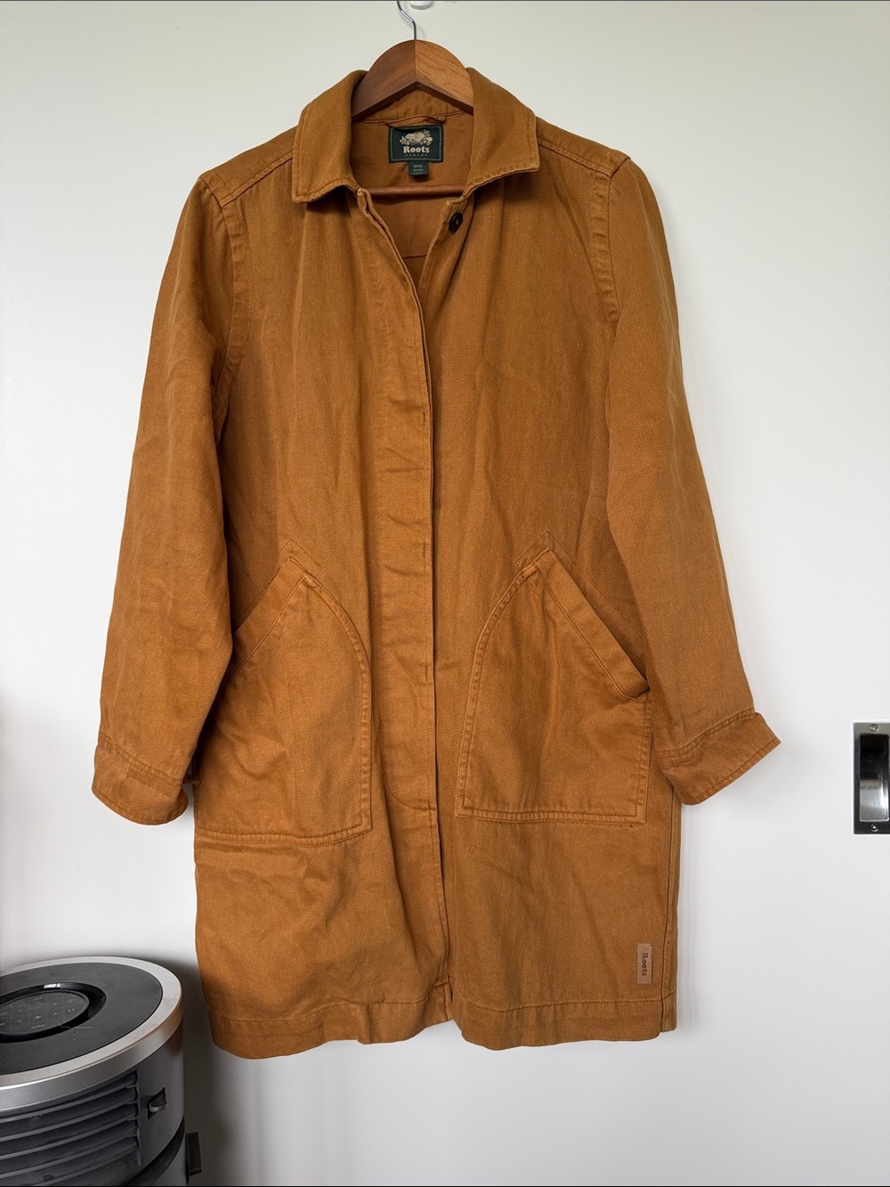Roots Women's Caramel/Tan Hemp&Cotton Canvas chore Coat